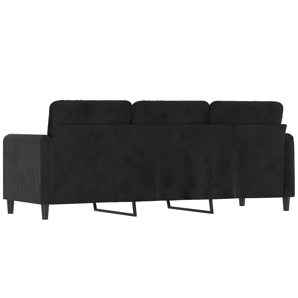 VidaXL Driezitsbank Zwart Fluwel - 35% Korting!
