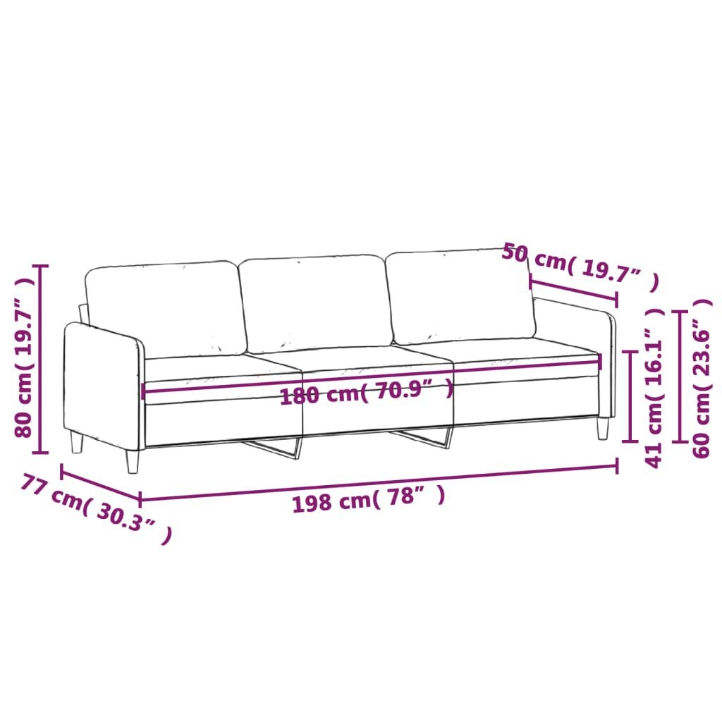 VidaXL Driezitsbank Zwart Fluwel - 35% Korting!