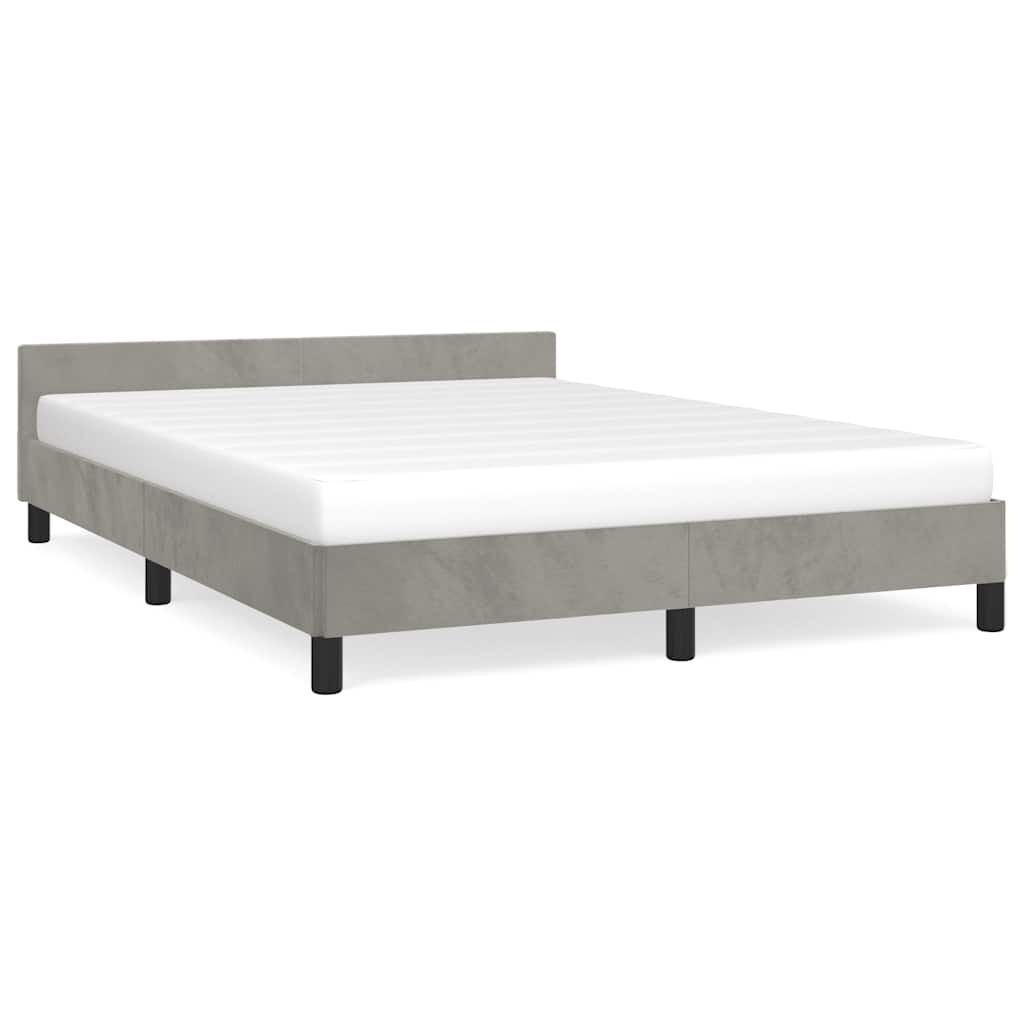 Lichtgrijs Fluwelen Bed 140x190 - 41% Korting!