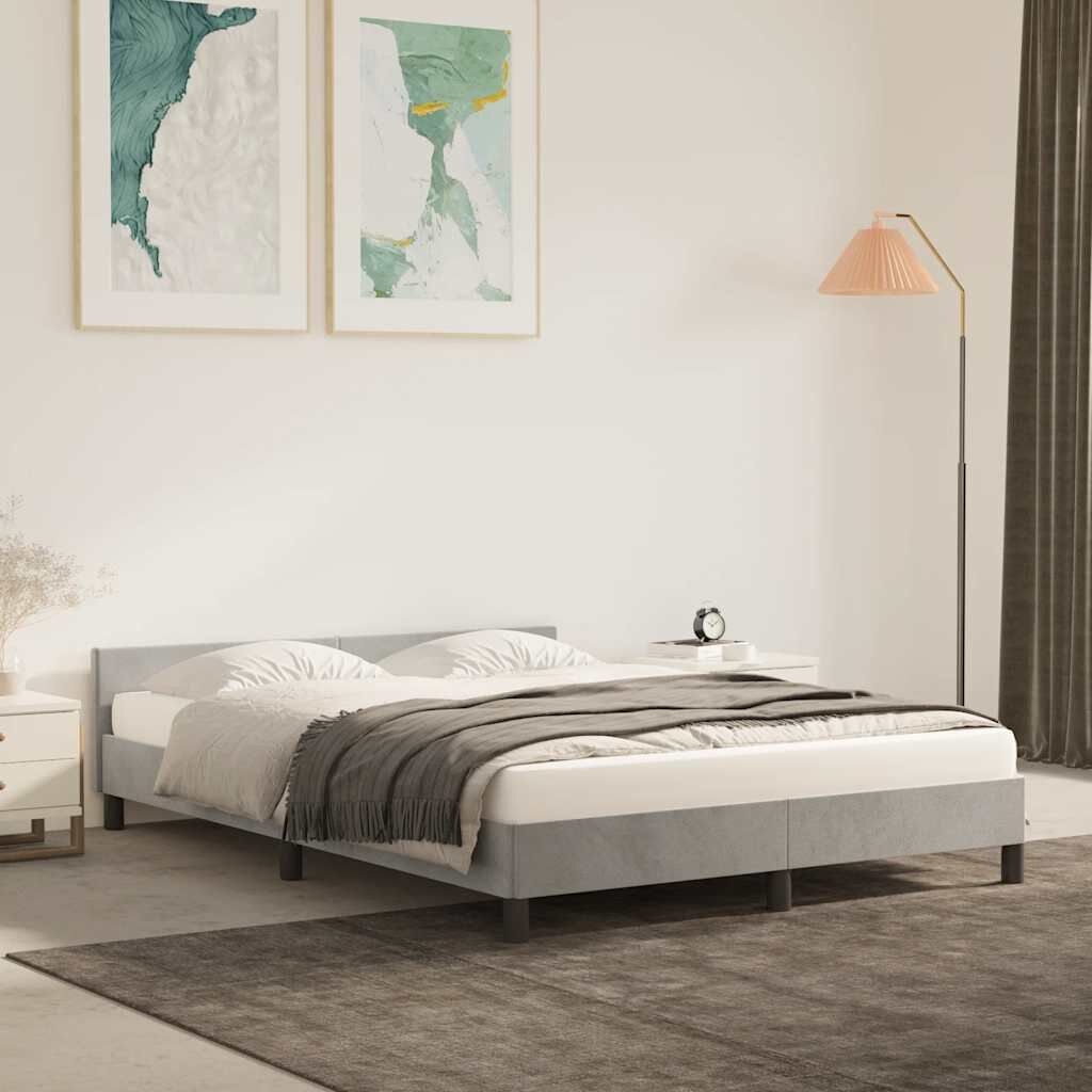 Lichtgrijs Fluwelen Bed 140x190 - 41% Korting!