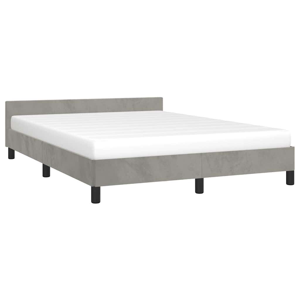 Lichtgrijs Fluwelen Bed 140x190 - 41% Korting!