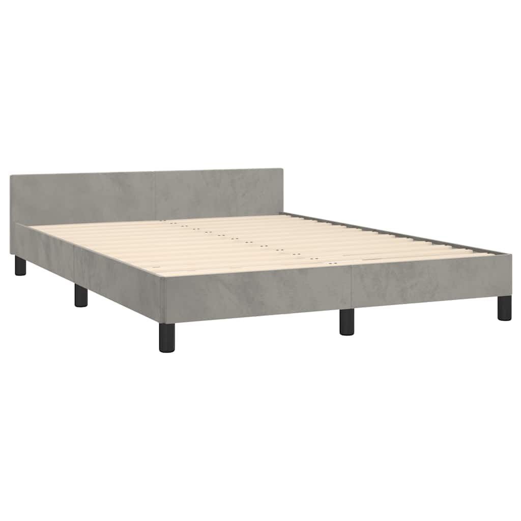 Lichtgrijs Fluwelen Bed 140x190 - 41% Korting!