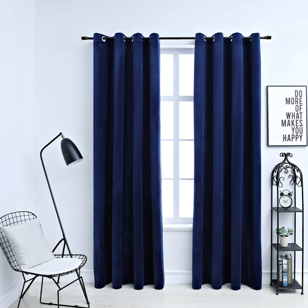 Blauwe Fluweel Gordijnen (140x175cm) - 57% Korting!