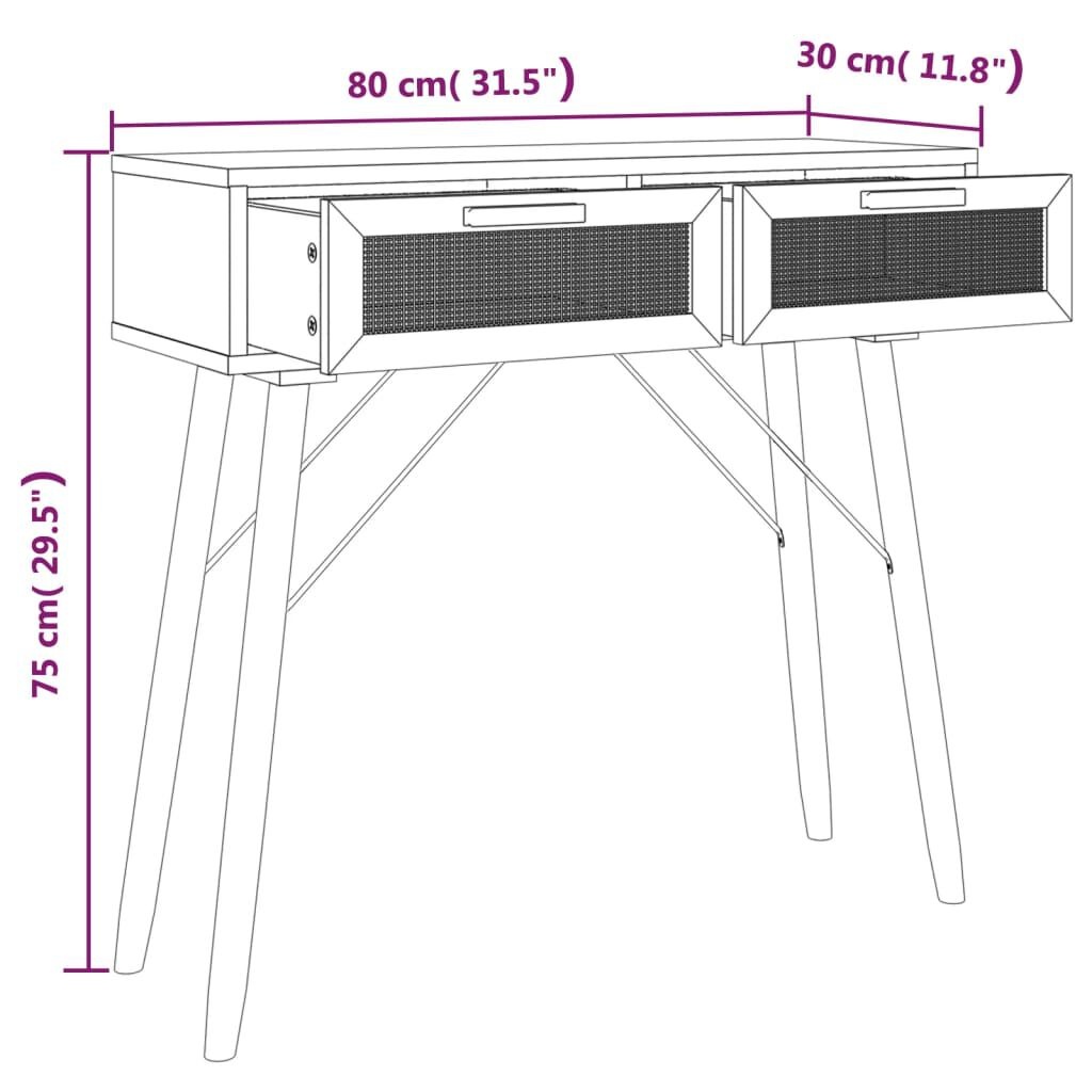 Wandtafel Grenenhout & Rattan 80cm - 57% Korting!