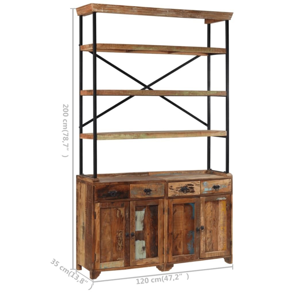 vidaXL Dressoir Massief Hout 120cm - 35% Korting!