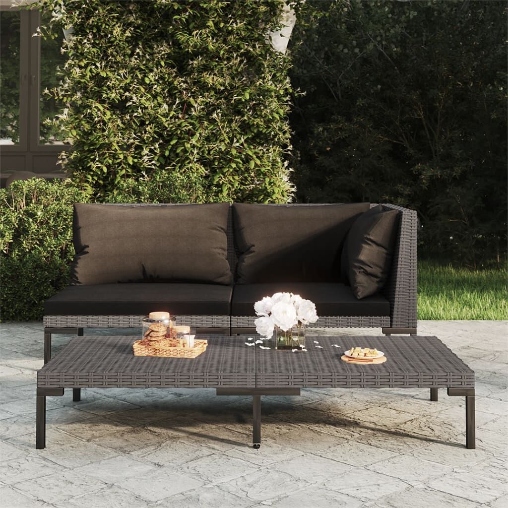 VidaXL Halfronde Tuinbank Rattan met Kussens - 41% Korting!
