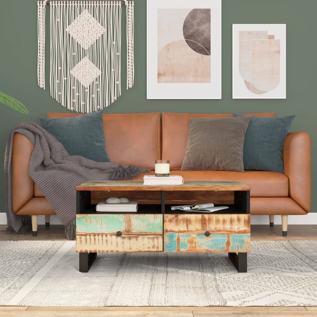 Salontafel Gerecycled Hout 80x54cm - 42% Korting!