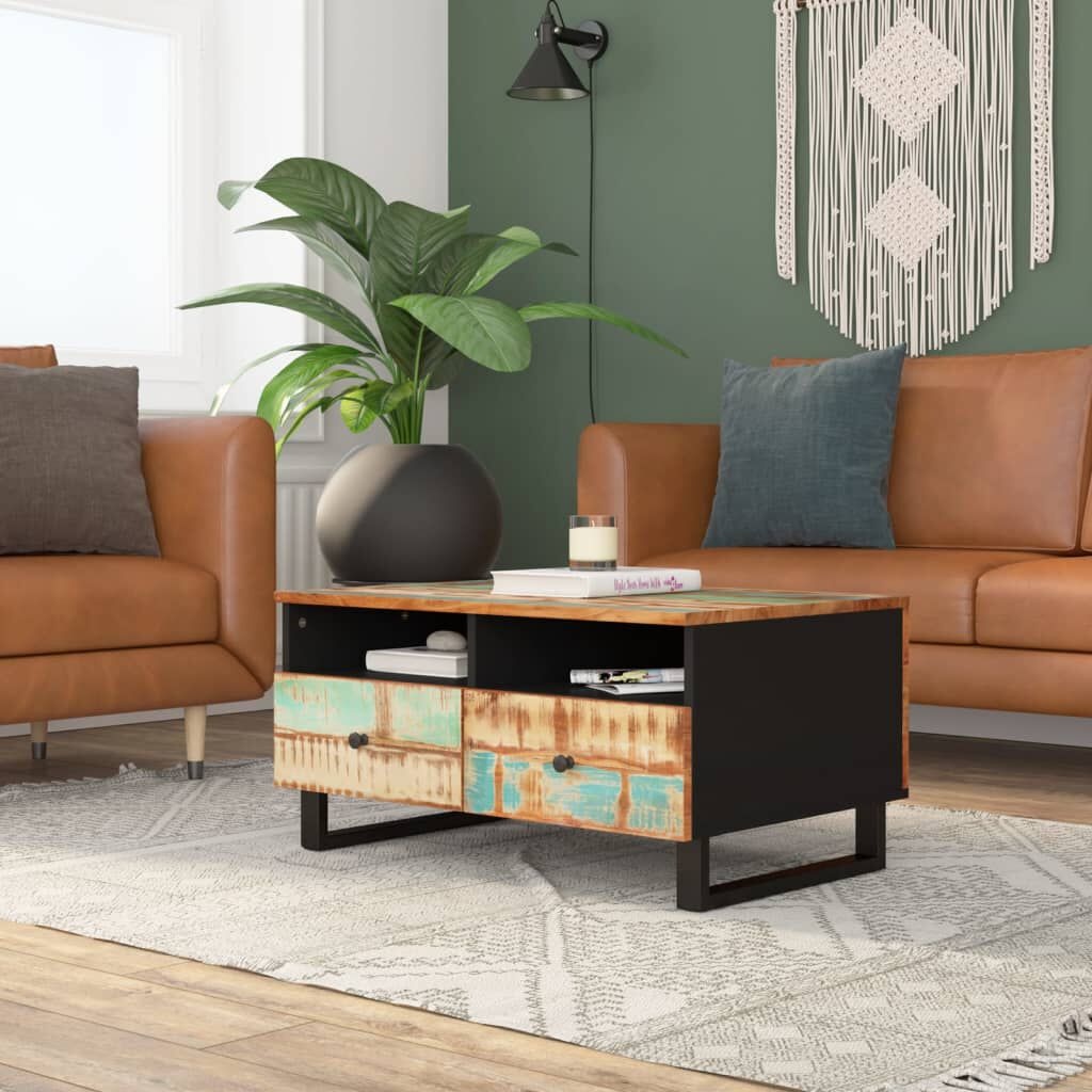Salontafel Gerecycled Hout 80x54cm - 42% Korting!