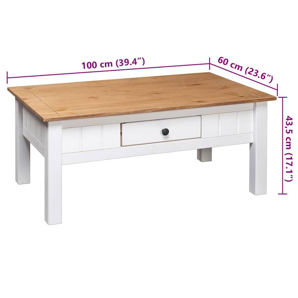 Salontafel Grenenhout Wit 100x60cm - 42% Korting! Nieuw!