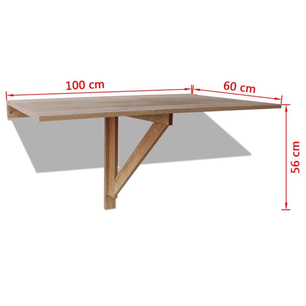 vidaXL Inklapbare Wandtafel Eiken 100x60cm - 35% Korting!
