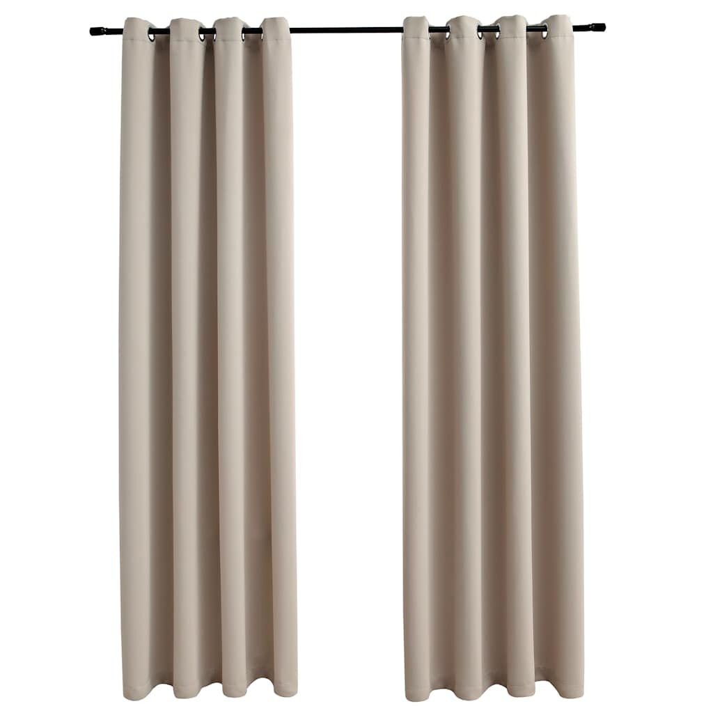 VidaXL Verduisterende Gordijnen Beige 140x245cm (2 stuks) -35% Korting!