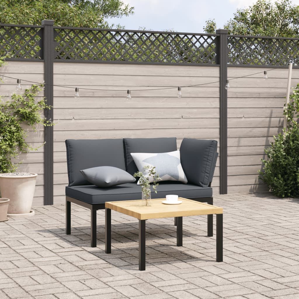 VidaXL Tuinbank Zwart + Kussens -35%! Aluminium Bank