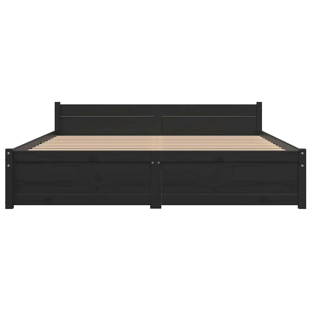 vidaXL Bedframe 140x190 Zwart Hout - 55% Korting! (Lichte Krasjes)