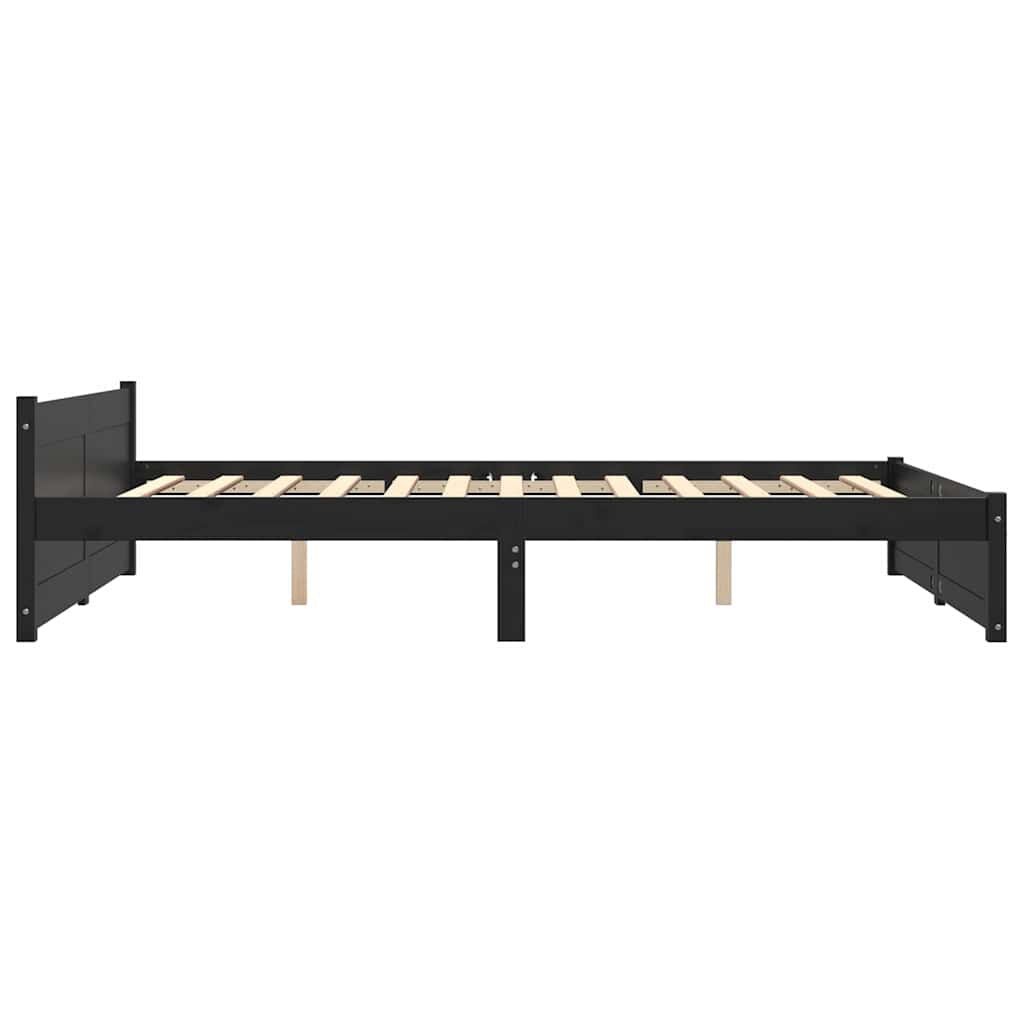 vidaXL Bedframe 140x190 Zwart Hout - 55% Korting! (Lichte Krasjes)