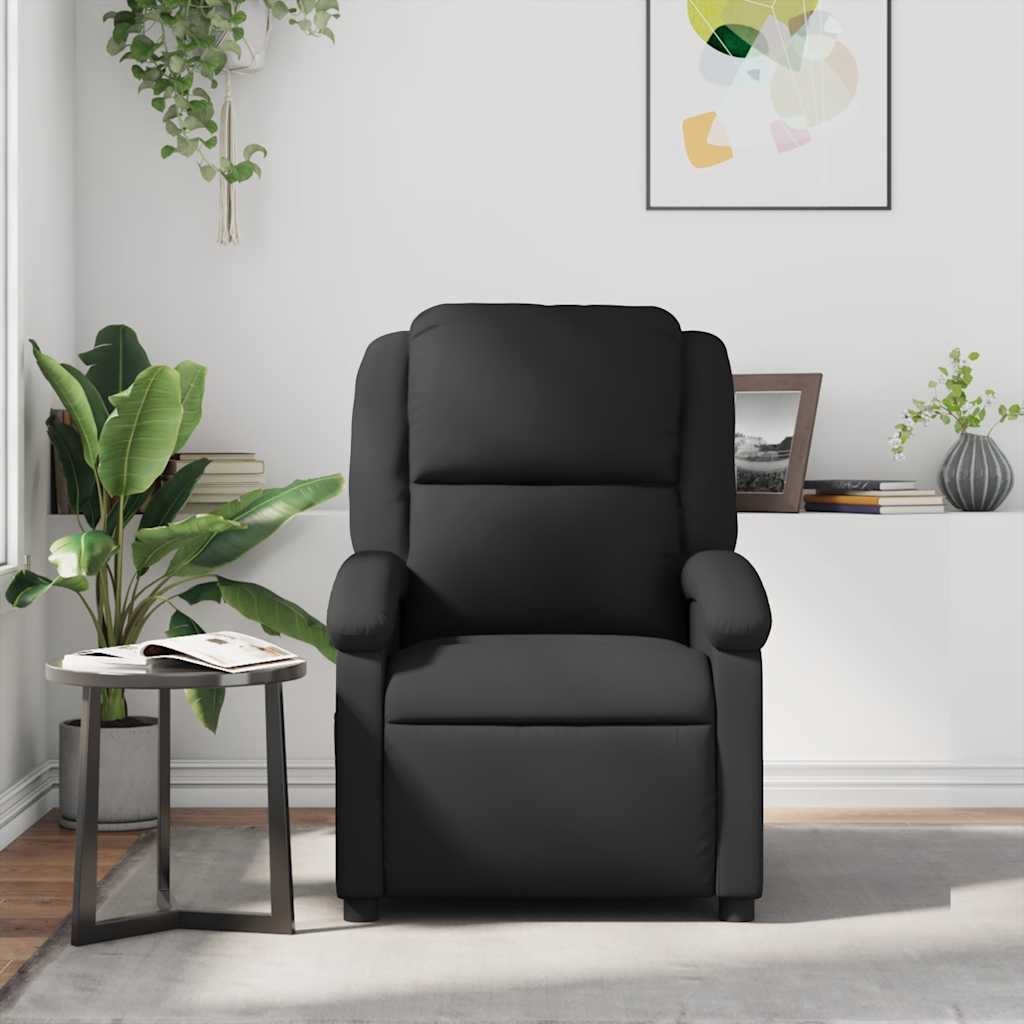vidaXL Leren Fauteuil Zwart - 35% Korting! Zo Goed Als Nieuw