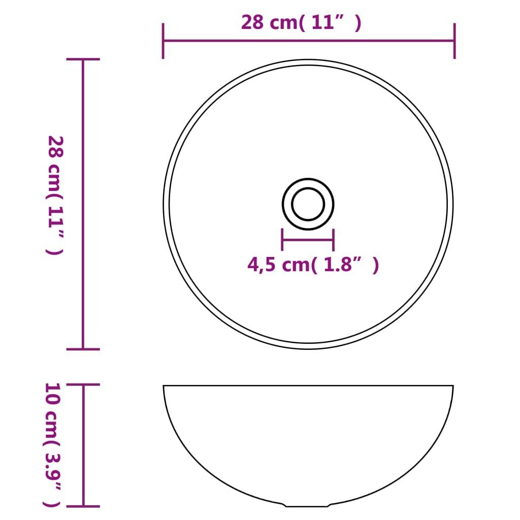vidaXL Wastafel Matwit Rond - 35% Korting! (Schoonheidsfoutje)