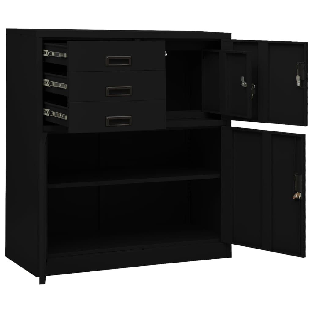 vidaXL Kantoorkast Zwart - 90x40x102cm - 53% Korting!