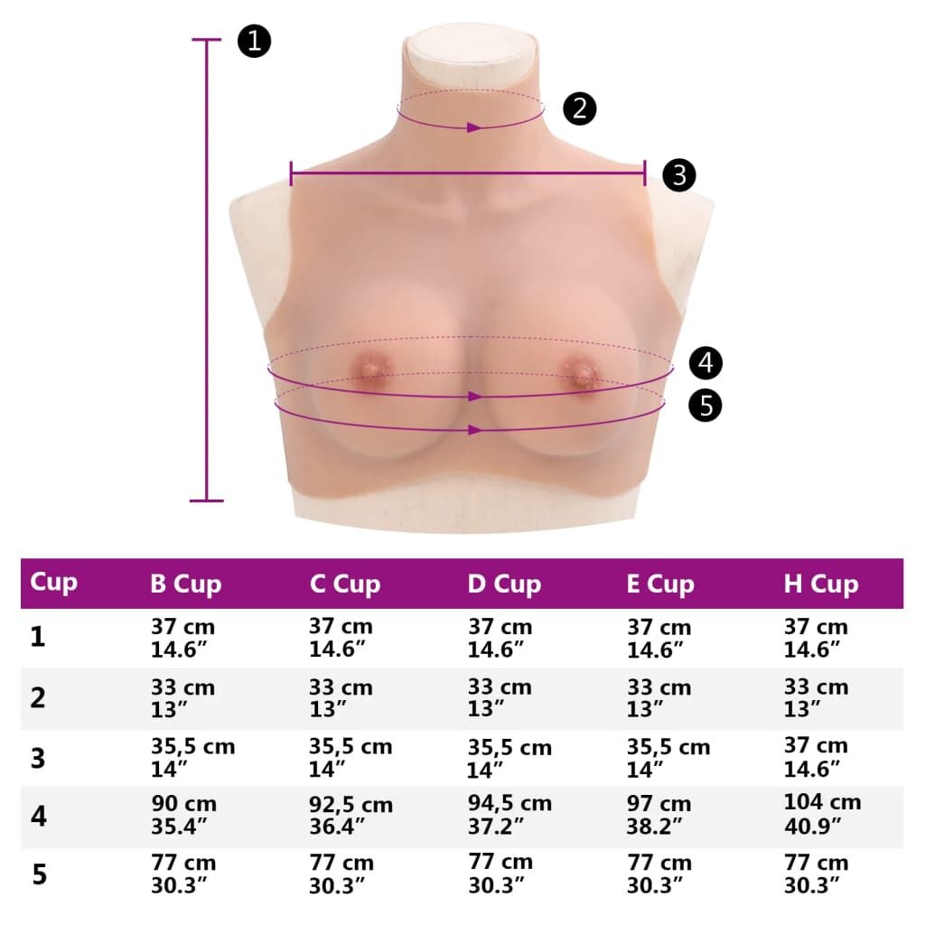 vidaXL Borstprothese C-cup Naturel - 47% Korting!
