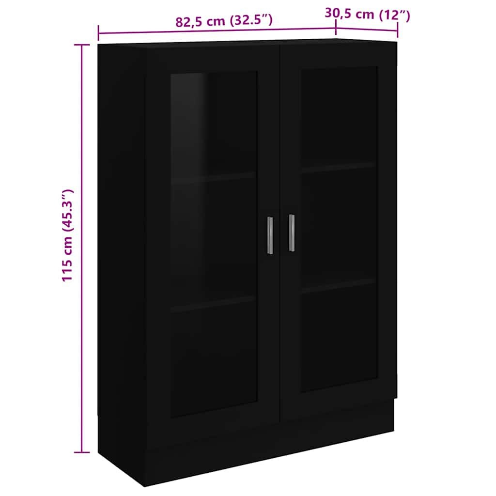 vidaXL Vitrinekast Zwart Hout 82,5cm - 47% Korting!