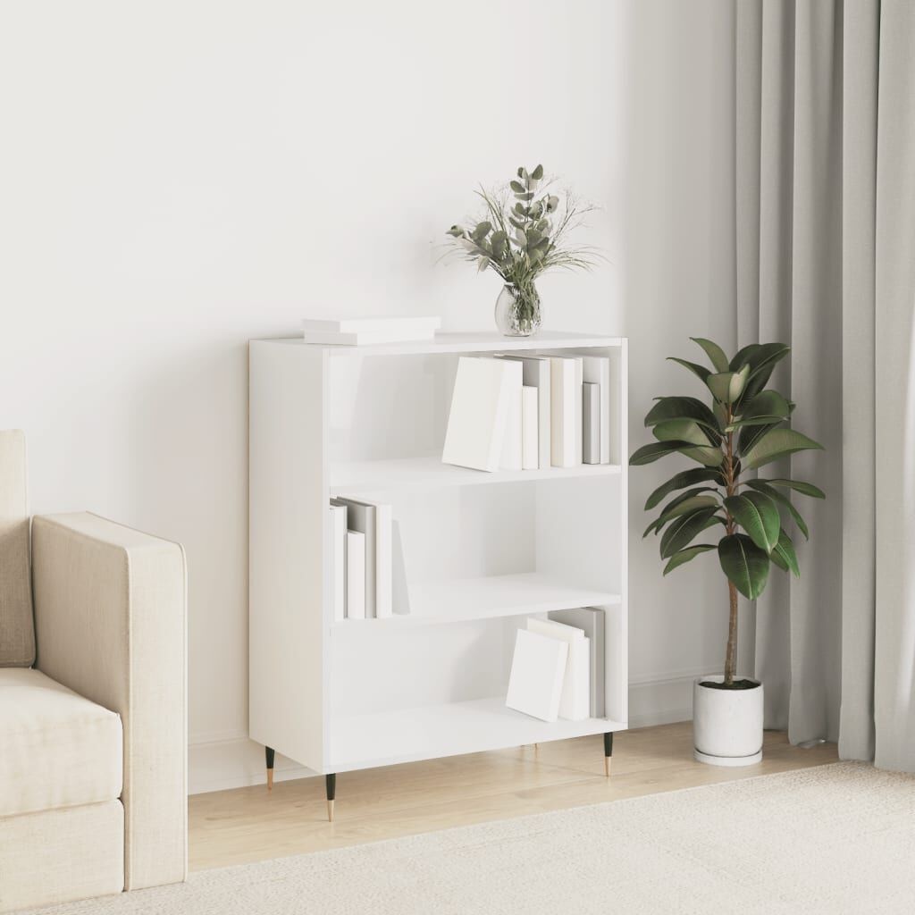vidaXL Boekenkast Hoogglans Wit 69,5cm - 47% Korting!