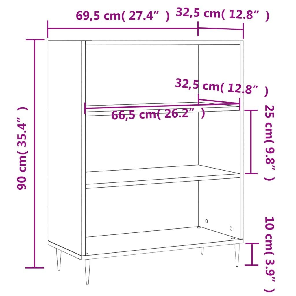 vidaXL Boekenkast Hoogglans Wit 69,5cm - 47% Korting!