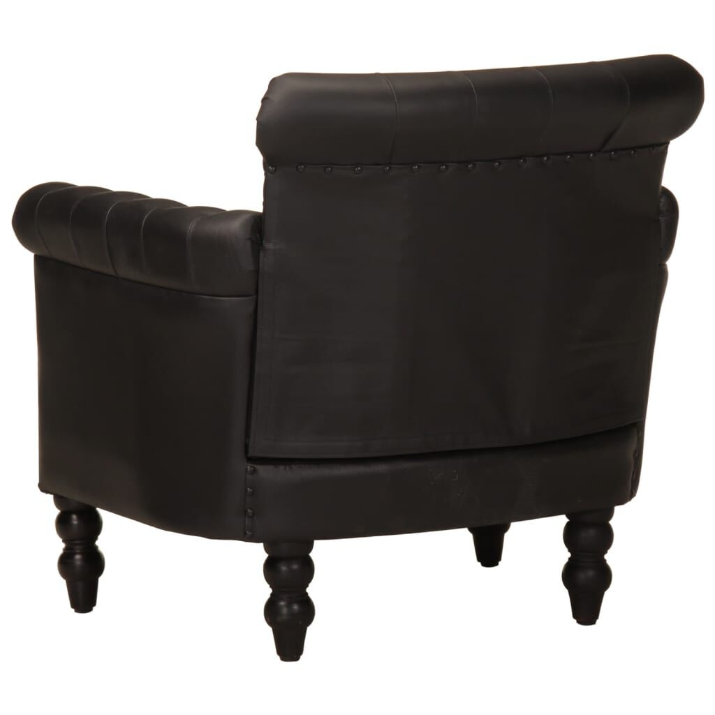vidaXL Zwarte Geitenleren Fauteuil - 47% Korting!