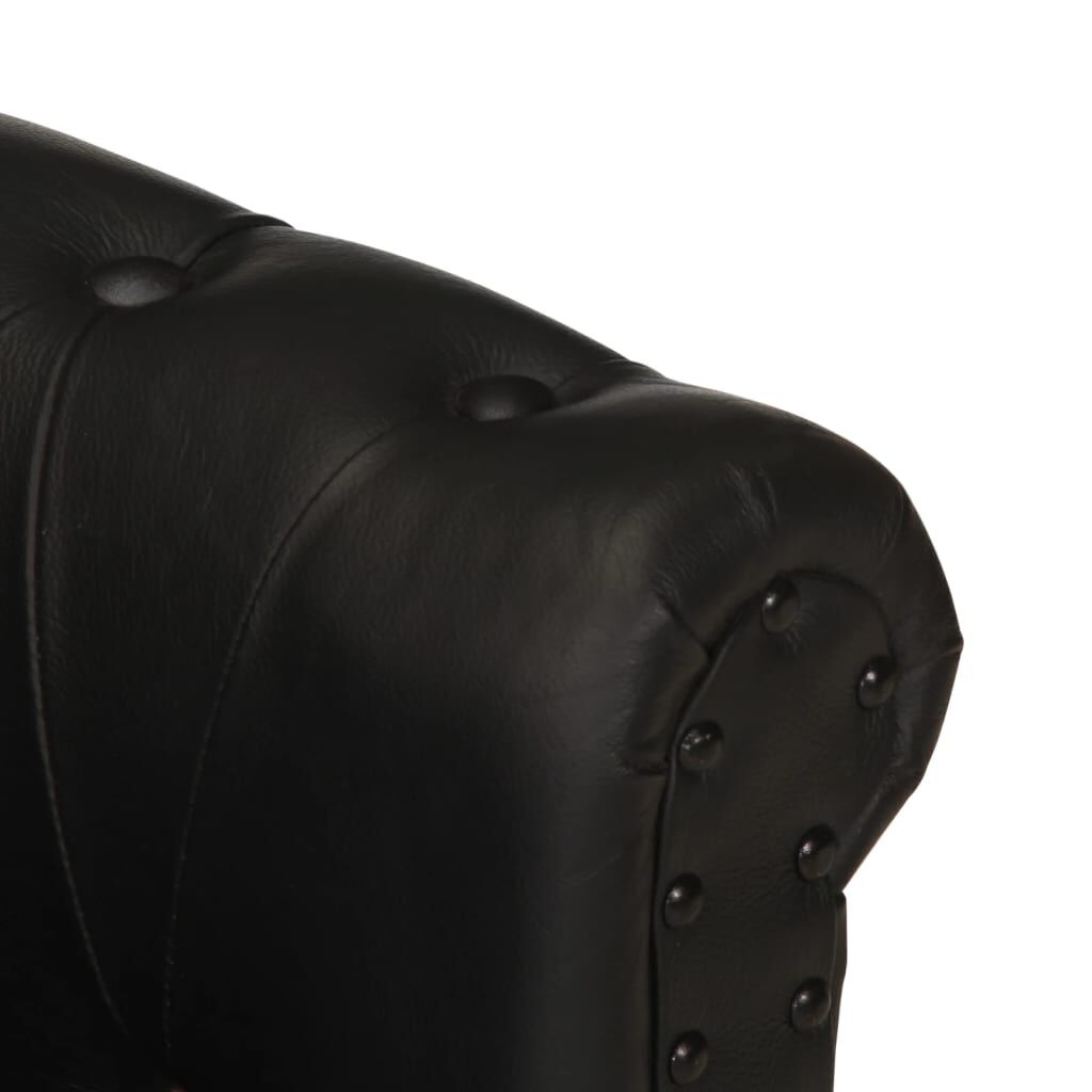 vidaXL Zwarte Geitenleren Fauteuil - 47% Korting!