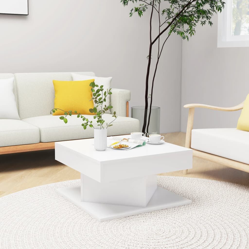 Salontafel Wit Hout 57x57cm - Retourdeal! 41% Korting
