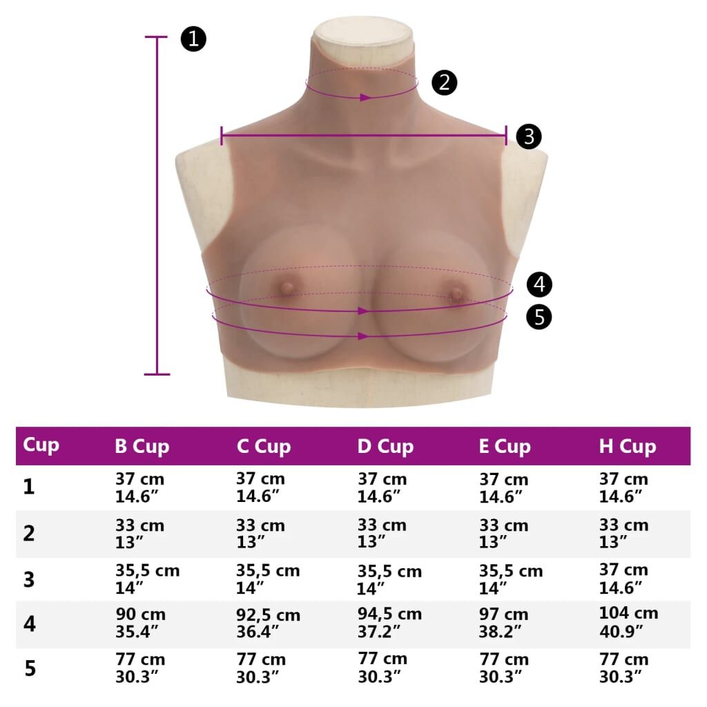 VidaXL Borstprothese C-cup Tan Silicone - 50% Korting!