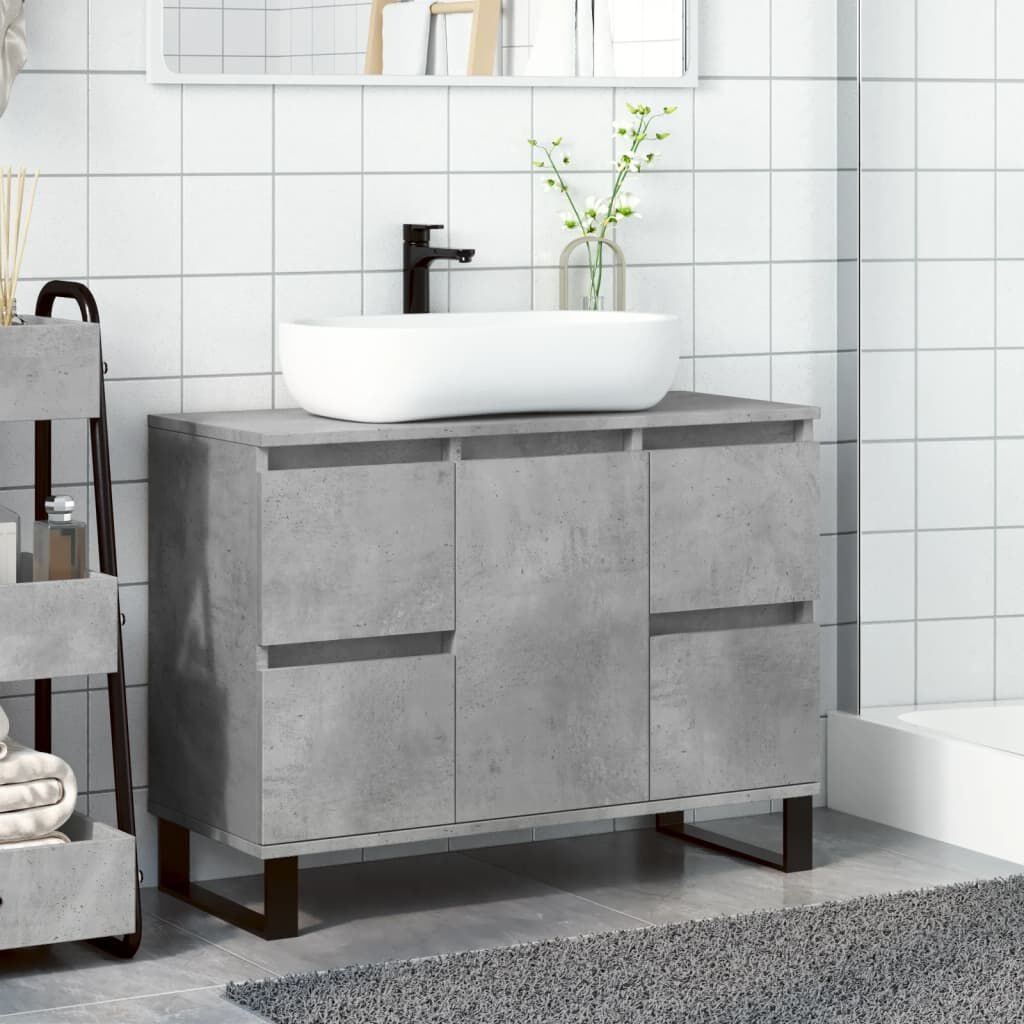 vidaXL Badkamerkast Betongrijs 80cm - 42% Korting! (Beschadigde Verpakking)