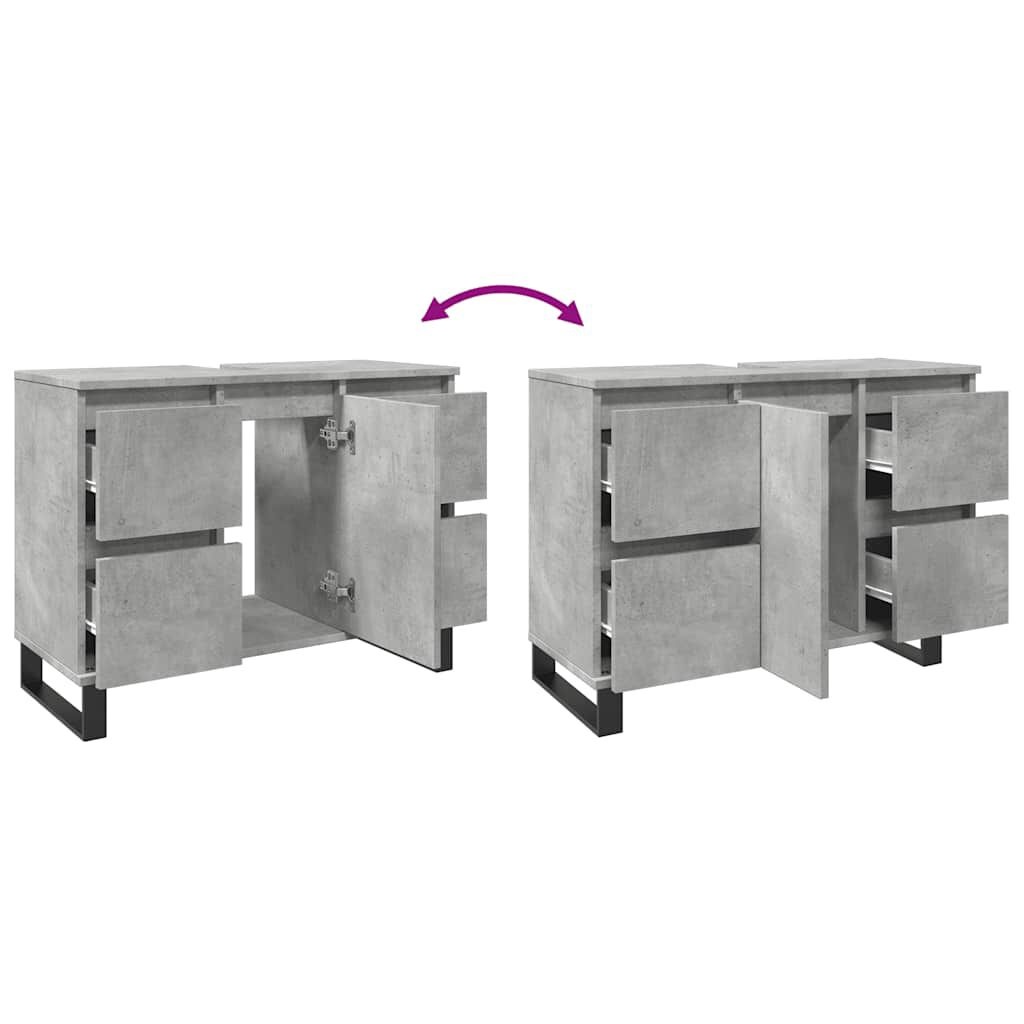 vidaXL Badkamerkast Betongrijs 80cm - 42% Korting! (Beschadigde Verpakking)