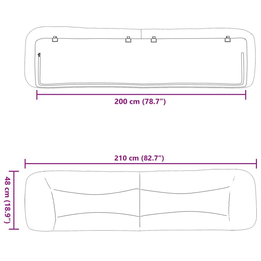 vidaXL Hoofdbordkussen Zwart 200cm - 42% Korting!