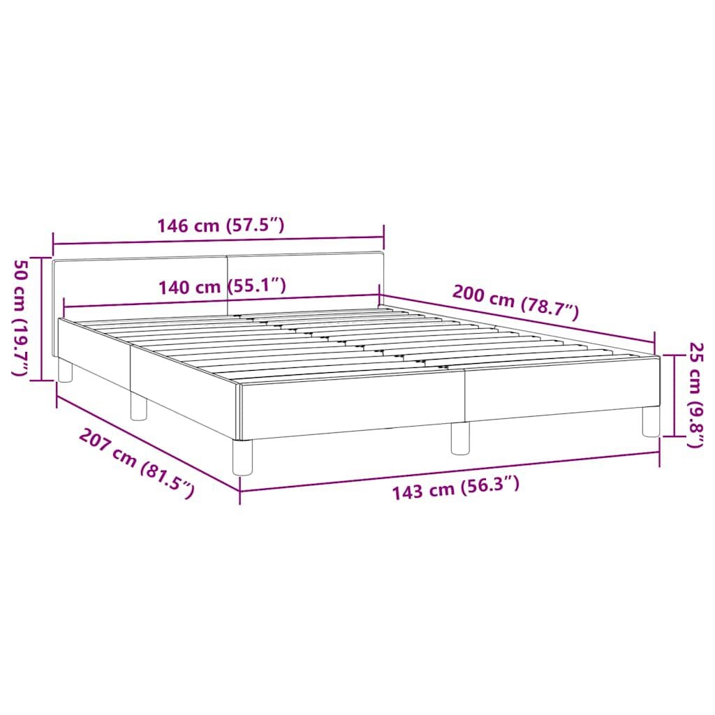 vidaXL Bedframe 140x200 Cappuccino - 41% Korting!