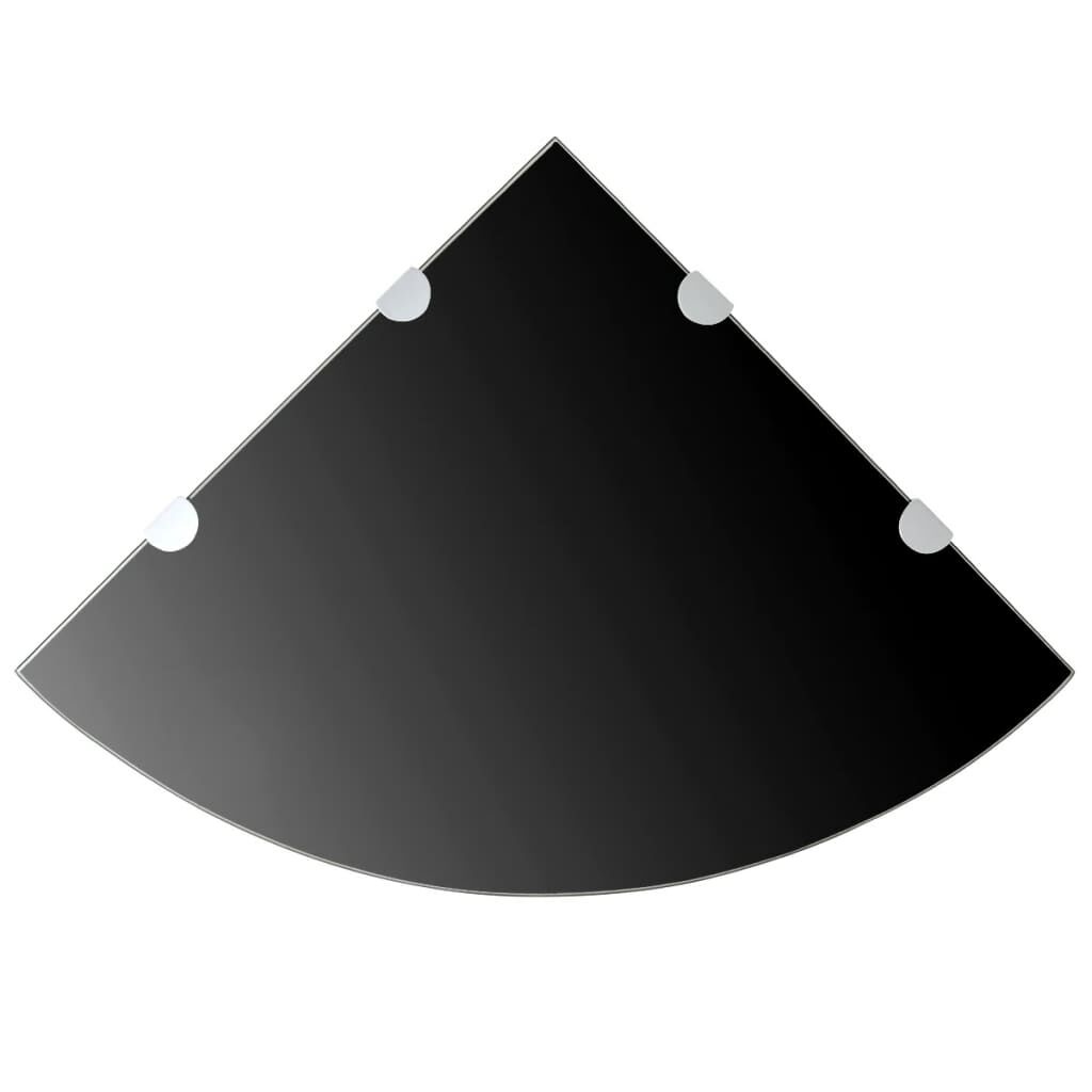vidaXL Hoekschap Zwart Glas 45x45cm -65% Korting! Krasje
