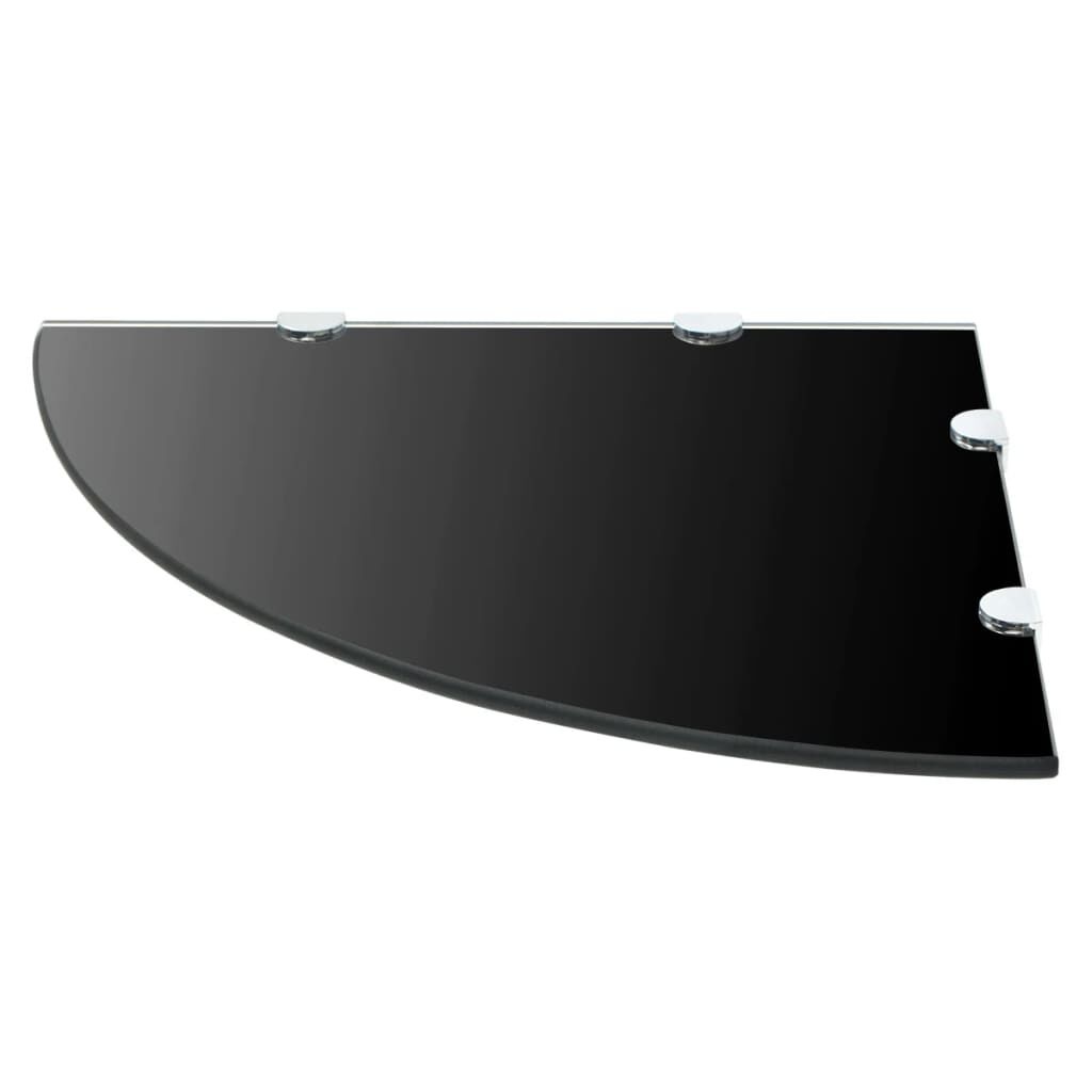 vidaXL Hoekschap Zwart Glas 45x45cm -65% Korting! Krasje