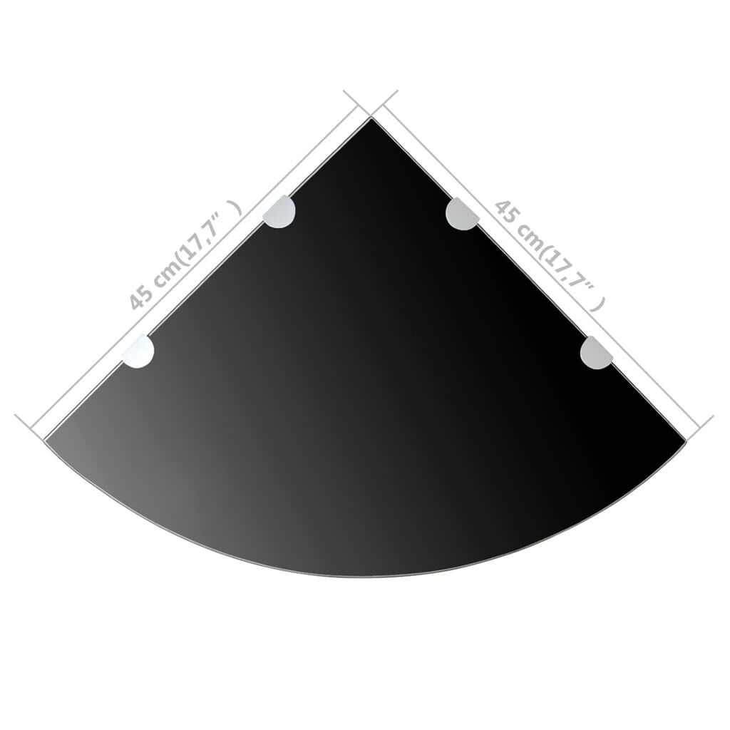 vidaXL Hoekschap Zwart Glas 45x45cm -65% Korting! Krasje