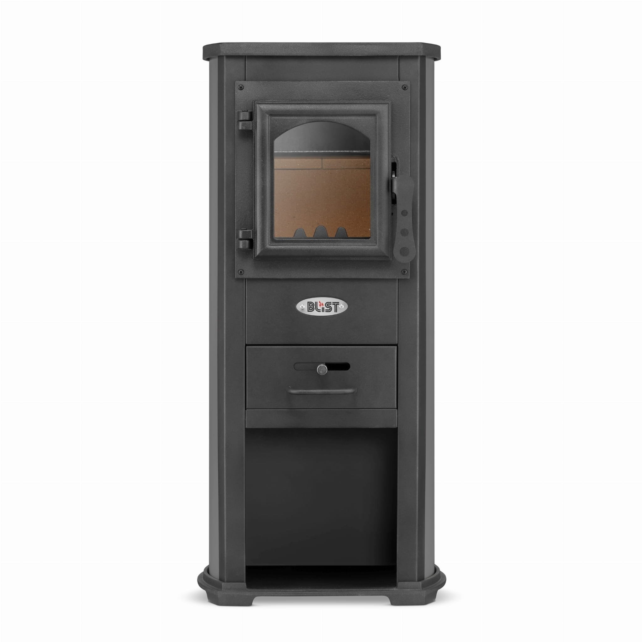 Houtkachel Antraciet 6,6-8,5kW - 55% Korting! (Krassen/Tegel gebroken)