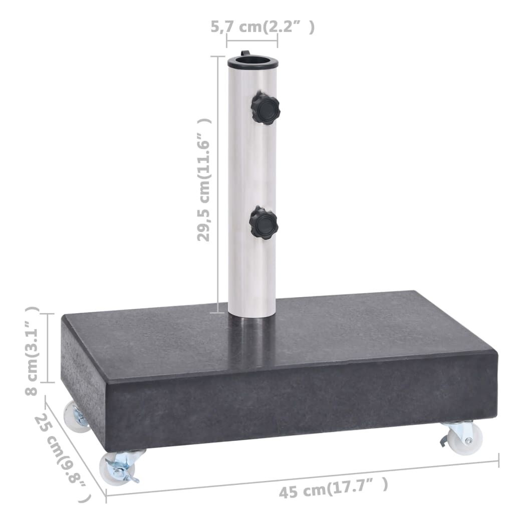 vidaXL Granieten Parasolvoet Zwart - 35% Korting!