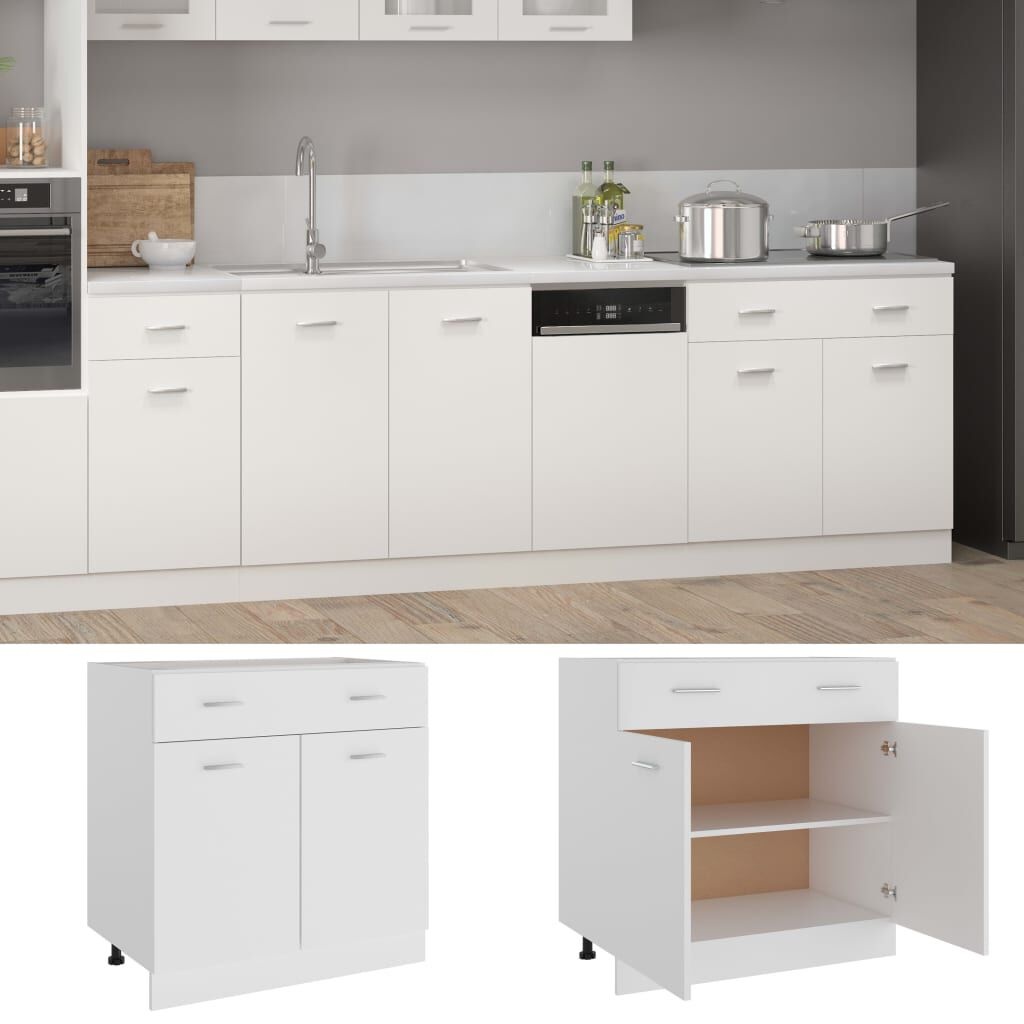 vidaXL Onderkast Lyon Wit 80cm - 35% Korting! Zo Goed Als Nieuw