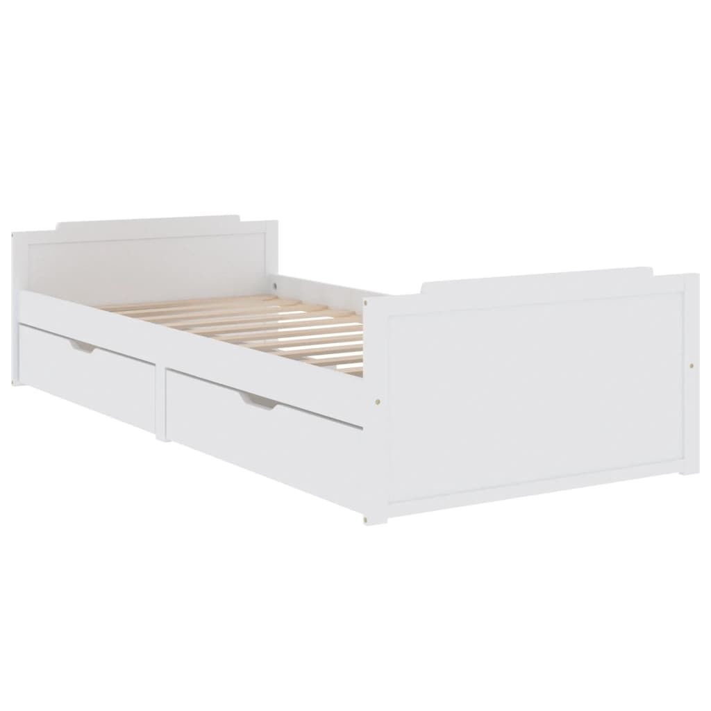 Bedframe Grenenhout 90x200 + Lades Wit -35%