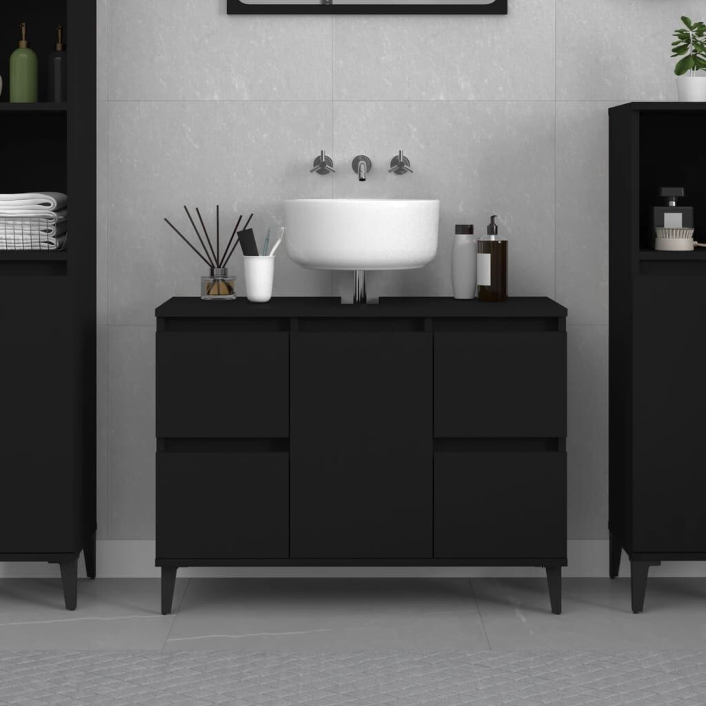 vidaXL Wastafelkast Zwart 80cm - 35% Korting! Nieuw!
