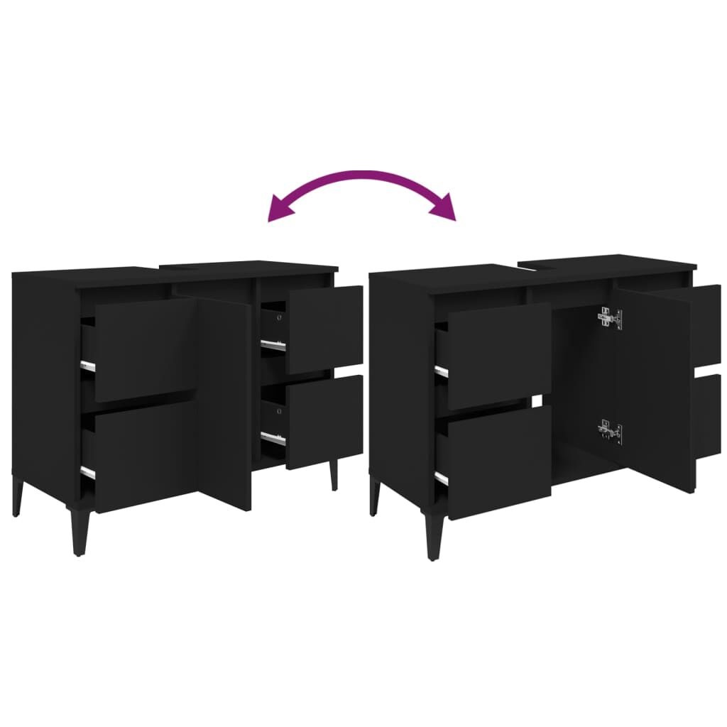 vidaXL Wastafelkast Zwart 80cm - 35% Korting! Nieuw!