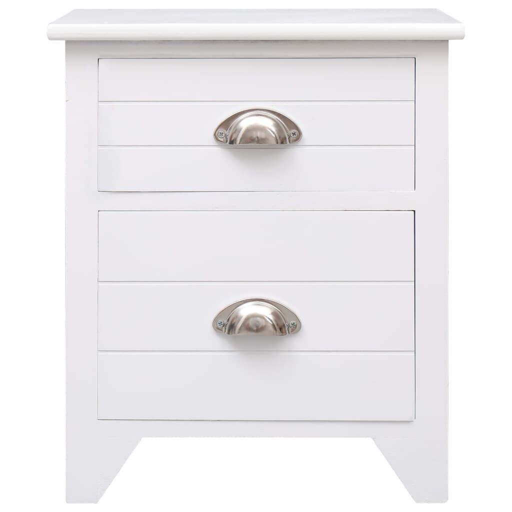 Nachtkastje Paulowniahout Wit - 38x28x45cm - 41% Korting!