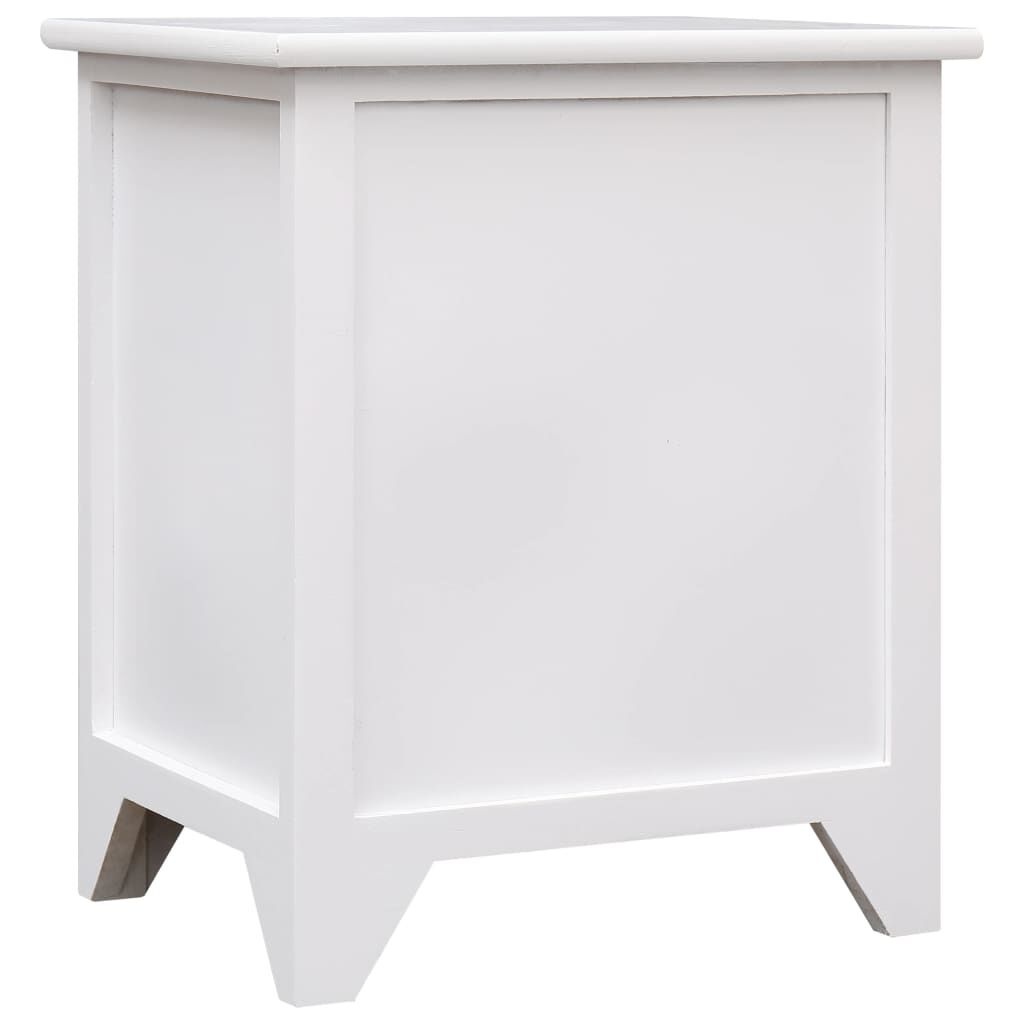 Nachtkastje Paulowniahout Wit - 38x28x45cm - 41% Korting!
