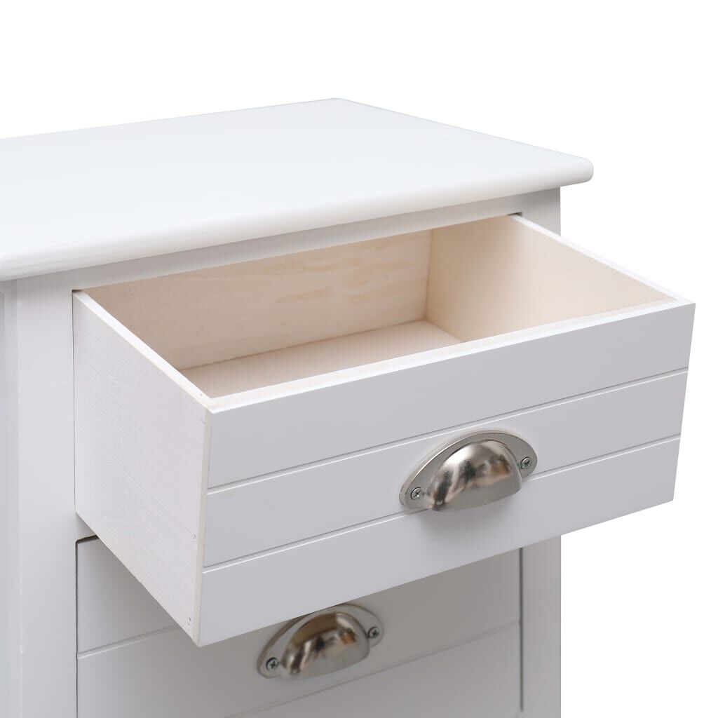 Nachtkastje Paulowniahout Wit - 38x28x45cm - 41% Korting!