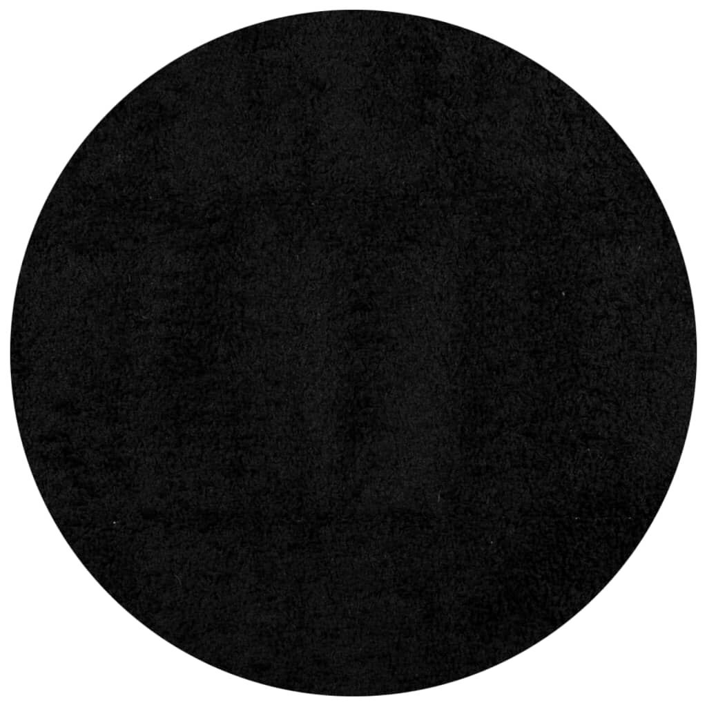 vidaXL Shaggy Vloerkleed Zwart Ø240cm - 35% Korting!