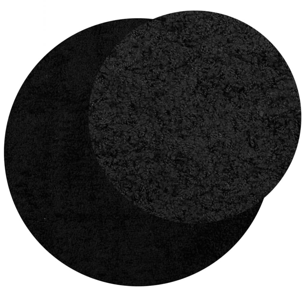 vidaXL Shaggy Vloerkleed Zwart Ø240cm - 35% Korting!