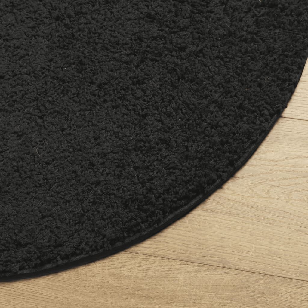 vidaXL Shaggy Vloerkleed Zwart Ø240cm - 35% Korting!