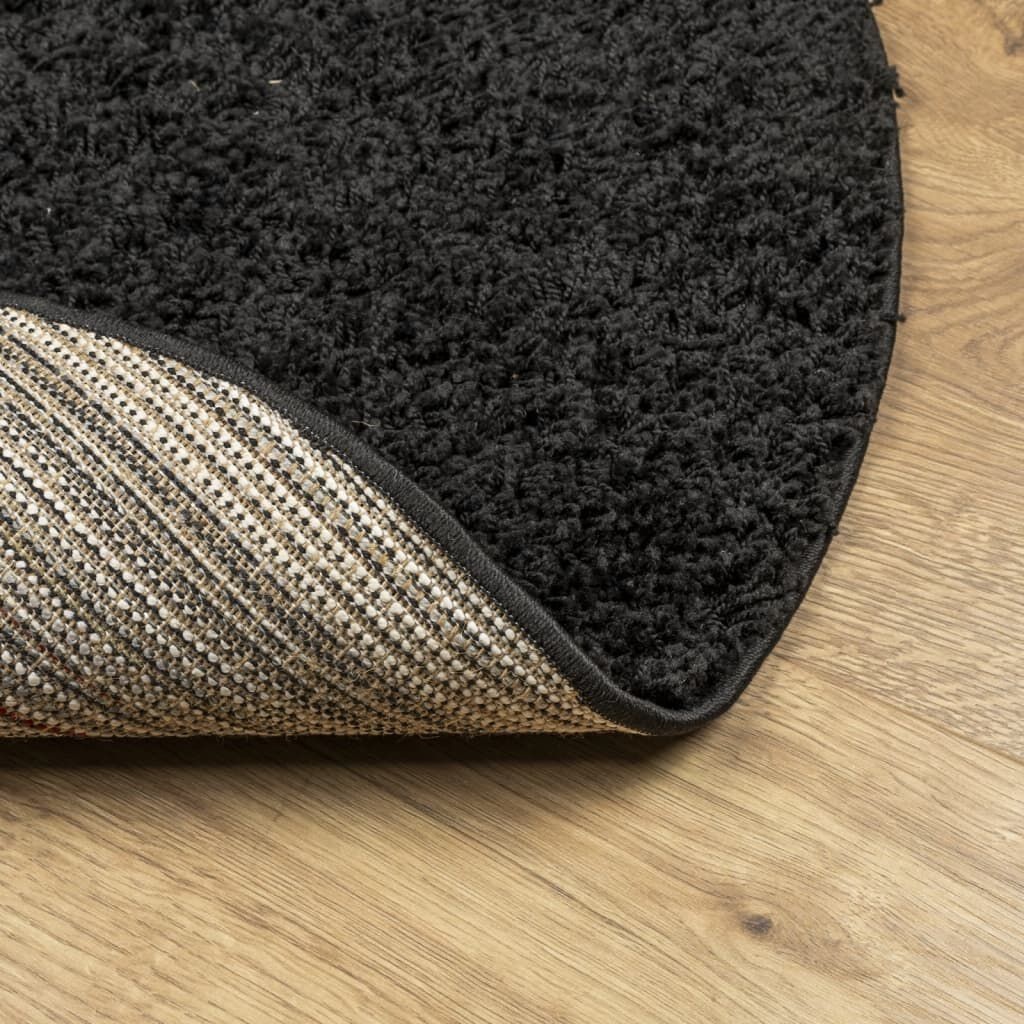 vidaXL Shaggy Vloerkleed Zwart Ø240cm - 35% Korting!