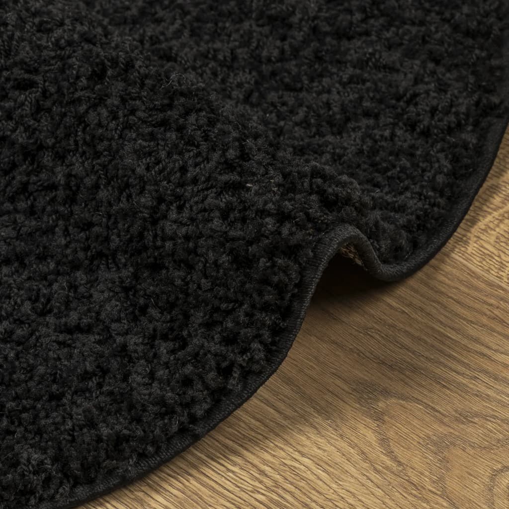 vidaXL Shaggy Vloerkleed Zwart Ø240cm - 35% Korting!